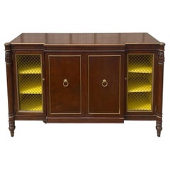 20th-C. Regency Style Mahogany And Yellow Server / Cabinet / Server