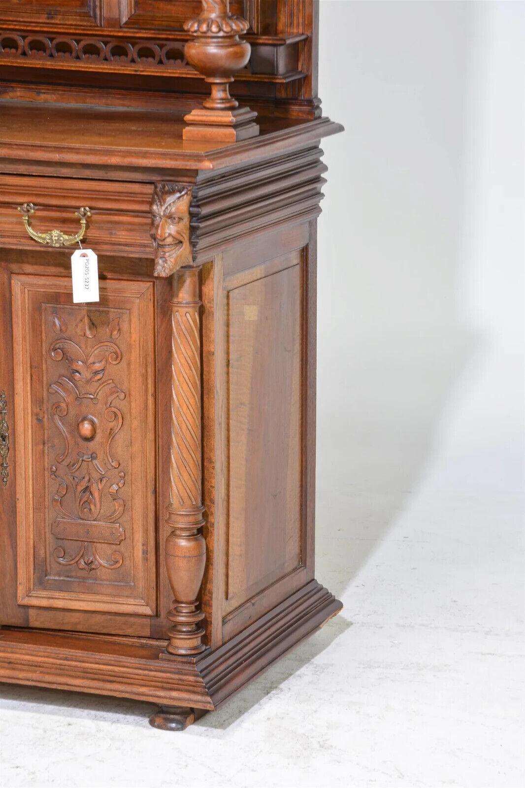 20th C. Renaissance Style, Carved Walnut, Vintage / Antique Double Buffet!! For Sale 7