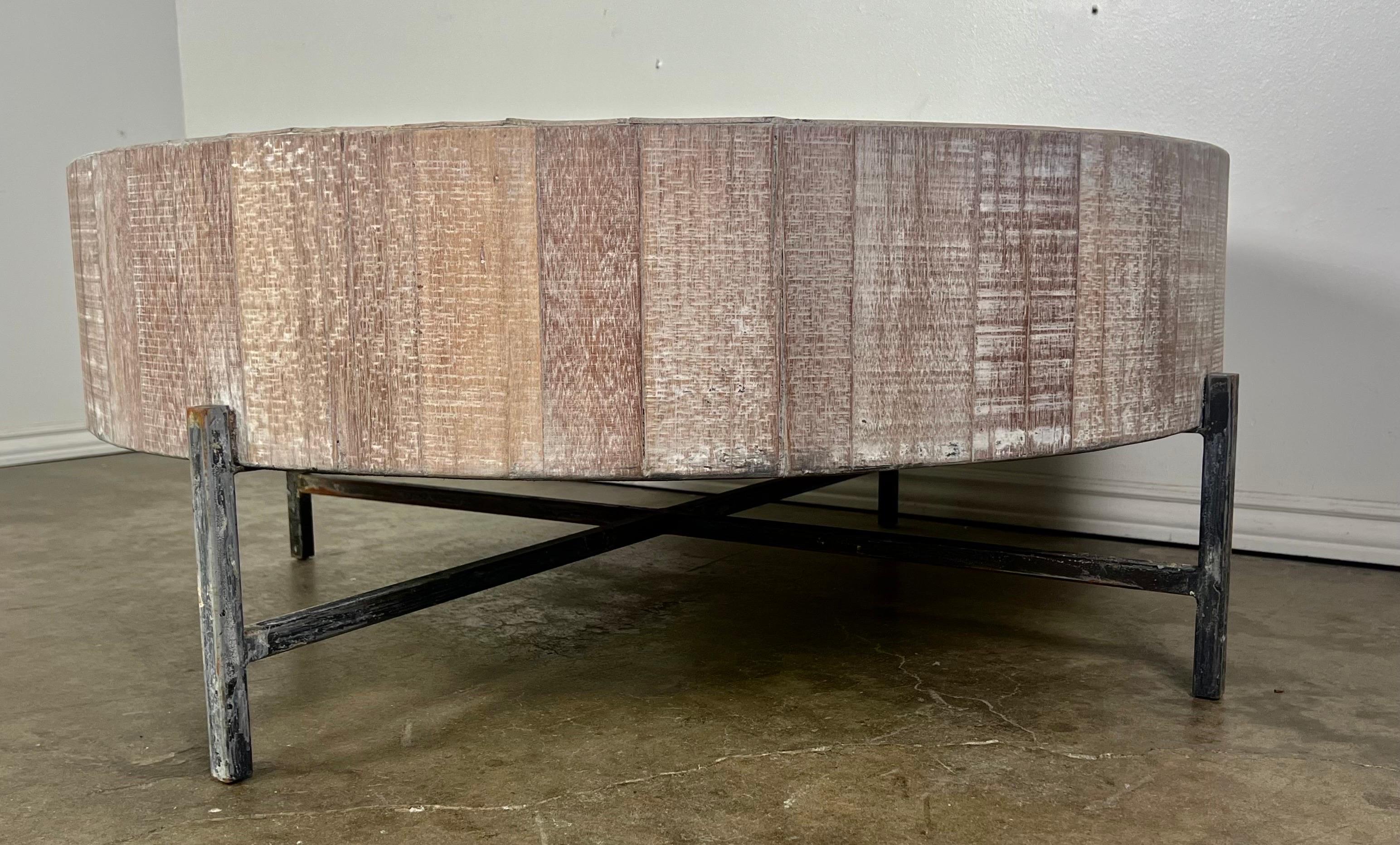 20th C. Round Coffee Table w/ Metal Legs For Sale 2