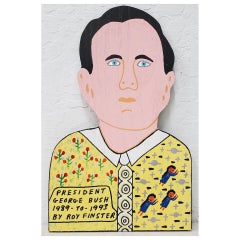 Outsider Folk Art Roy Finster du 20ème siècle « Le président George Bush »