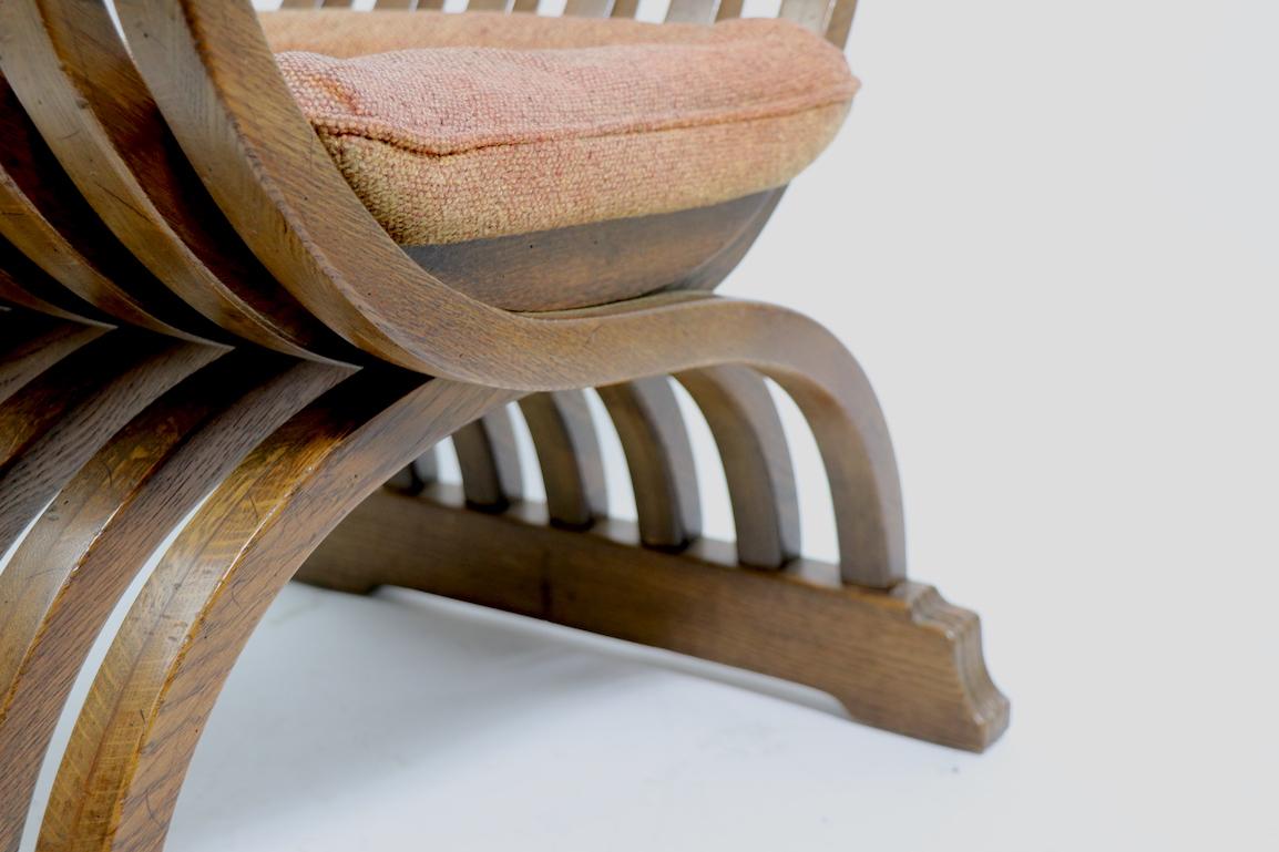 20th Century Savronarola Chair in Solid Oak 6