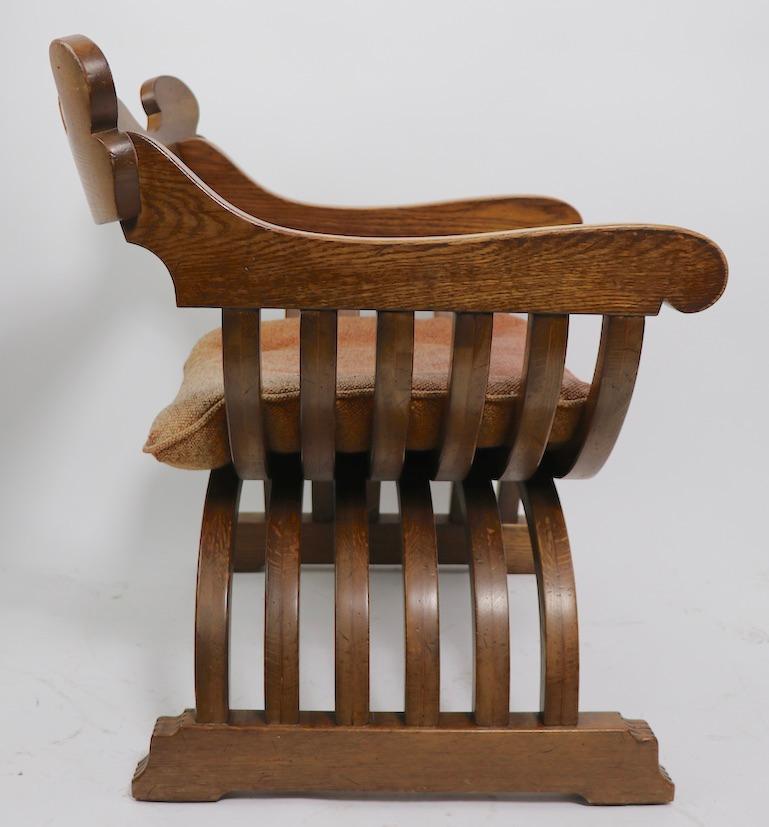 20th Century Savronarola Chair in Solid Oak 7