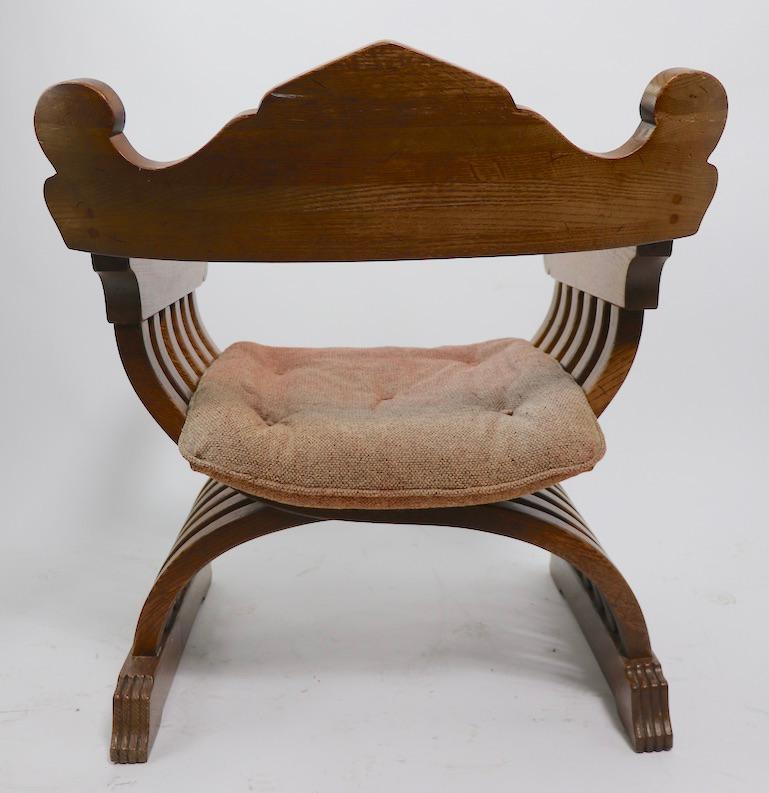 20th Century Savronarola Chair in Solid Oak 10