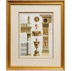 20th C. Set of 3 Framed Robert Adam Classical Architectural Decorative Prints