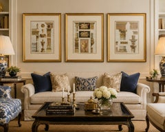 20th C. Set of 3 Framed Robert Adam Classical Architectural Decorative Prints