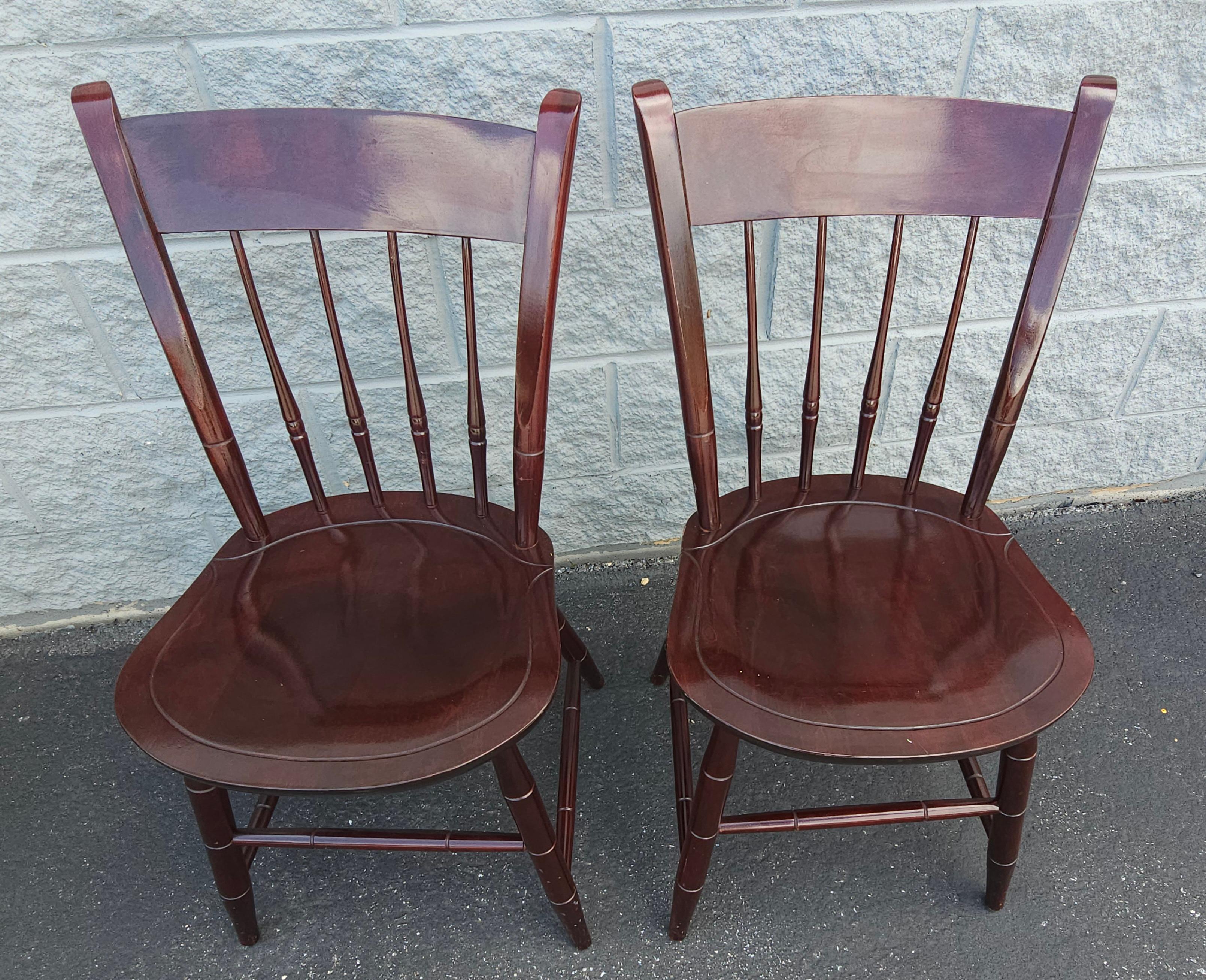 20th C. Set of Four Nichols and Stone Mahogany Windsor Side Chairs by Stickley For Sale 2