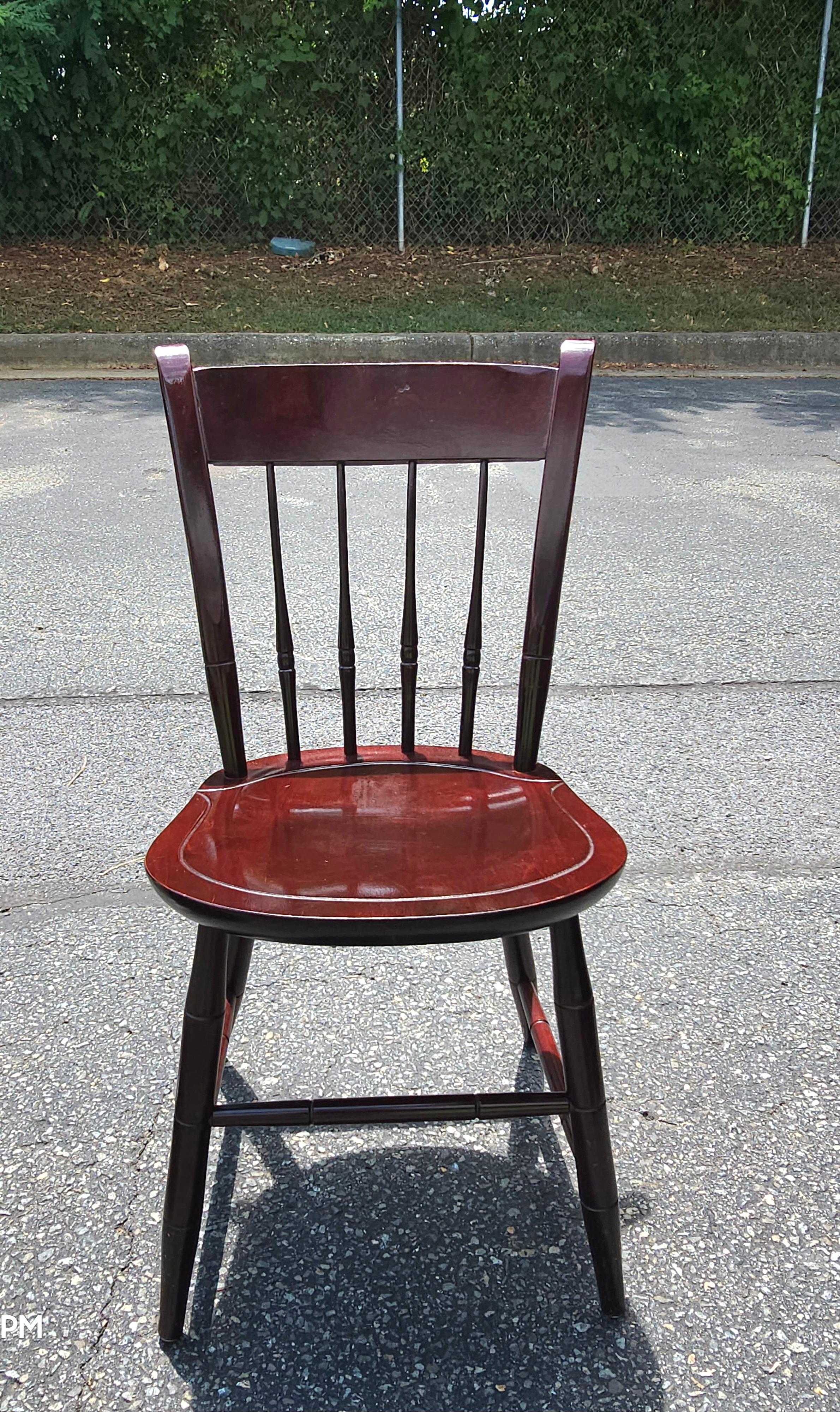20th C. Set of Four Nichols and Stone Mahogany Windsor Side Chairs by Stickley For Sale 8