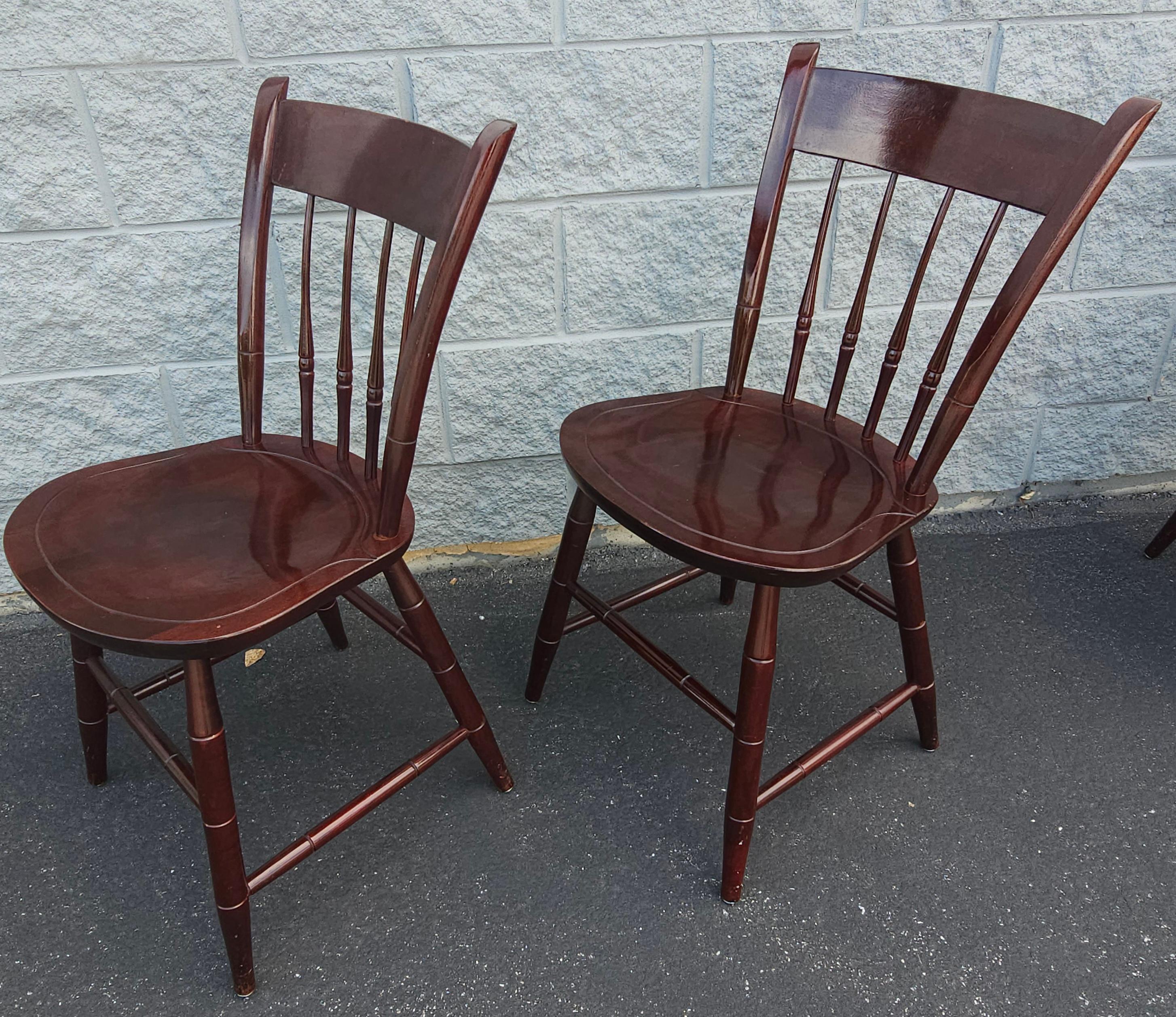 20th Century 20th C. Set of Four Nichols and Stone Mahogany Windsor Side Chairs by Stickley For Sale