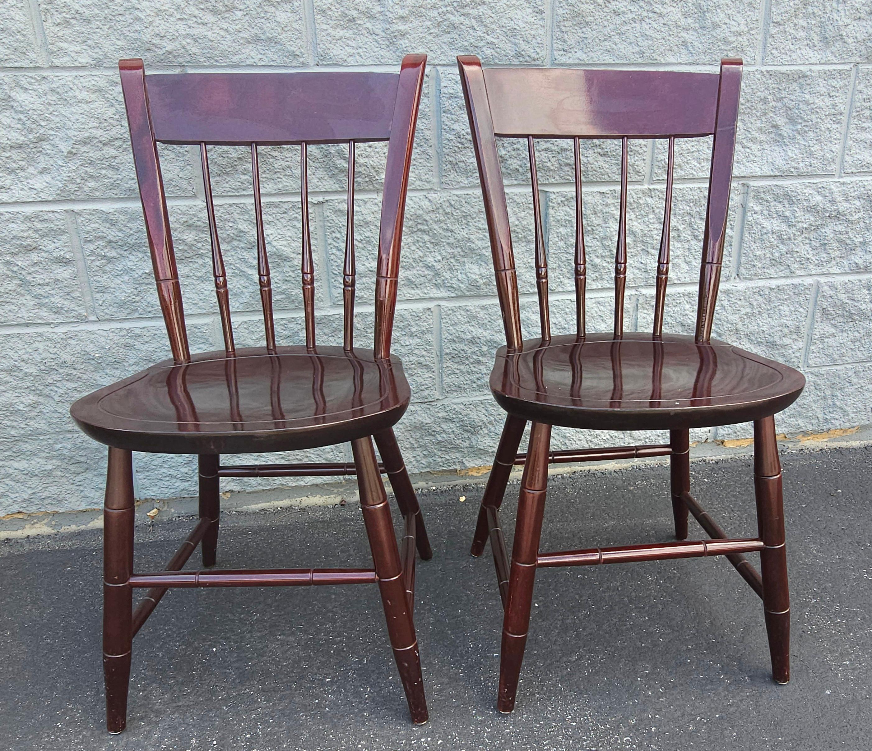 20th C. Set of Four Nichols and Stone Mahogany Windsor Side Chairs by Stickley For Sale 1