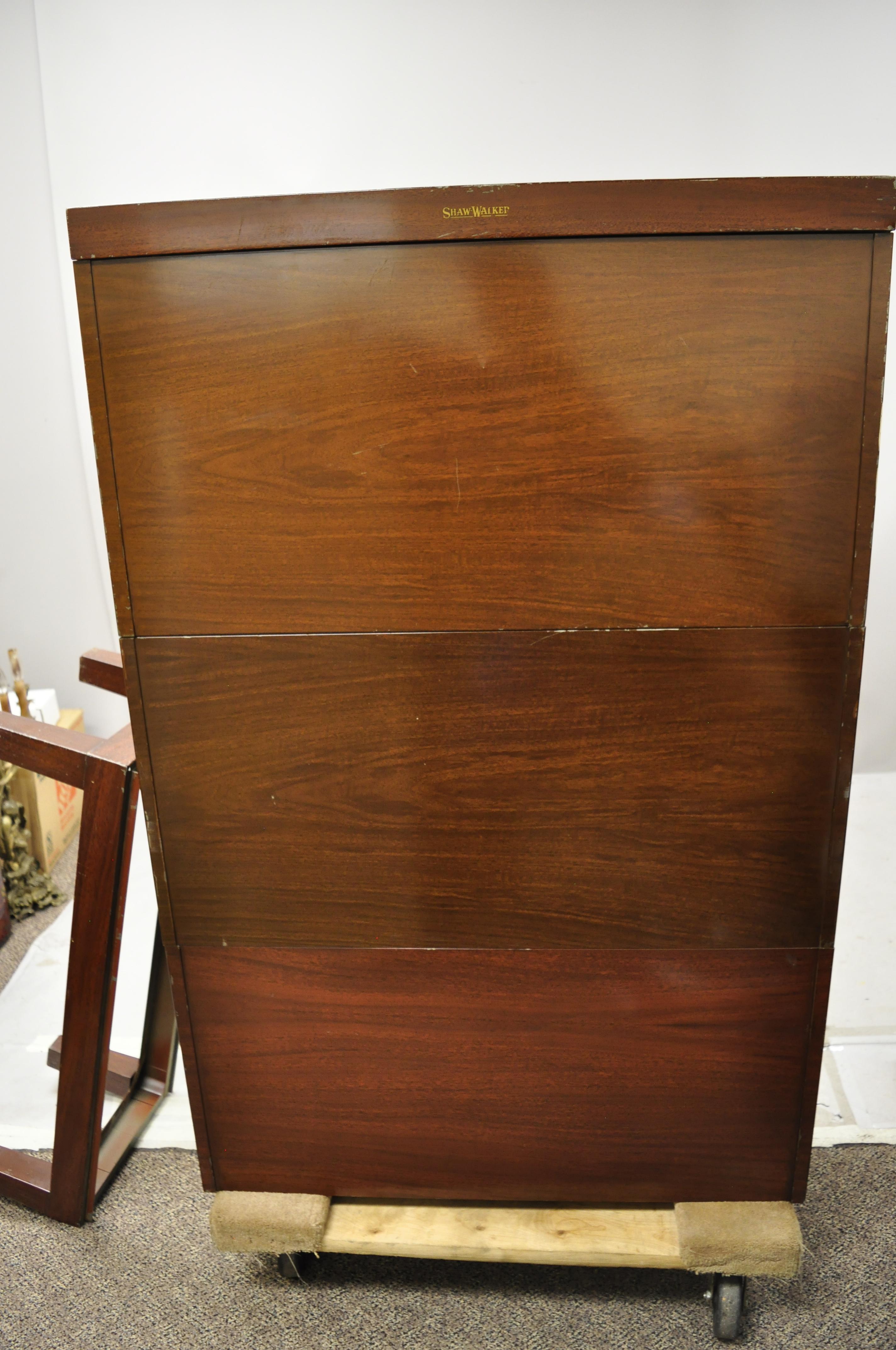 Shaw Walker Steel Metal Industrial Barmister Stacking Lawyer's Bookcase 2