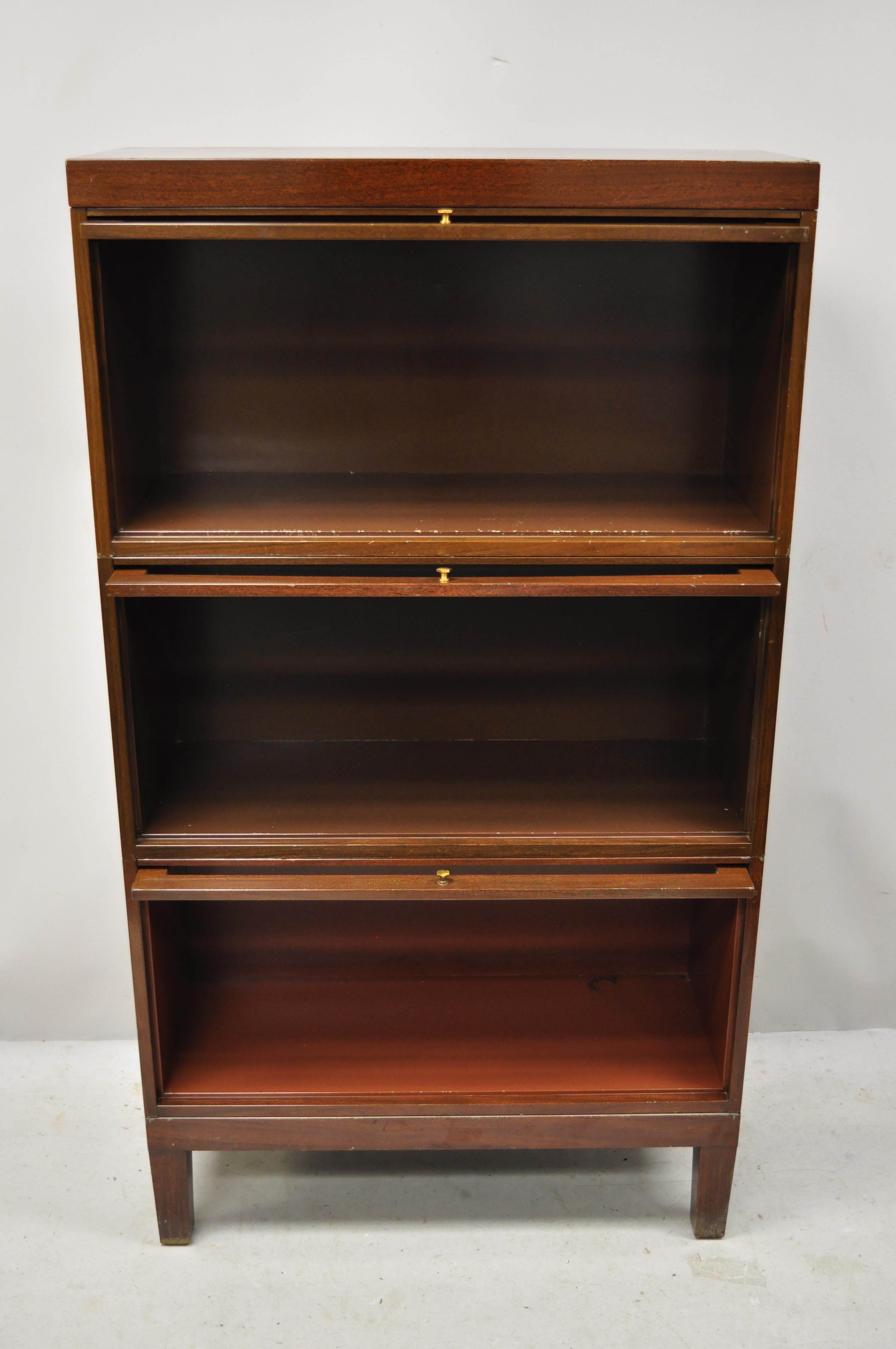 Shaw Walker Steel Metal Industrial Barmister Stacking Lawyer's Bookcase 1