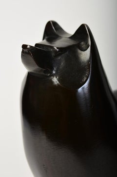 20th Century, Showa, Japanese Bronze Animal Dog with Artist Sign