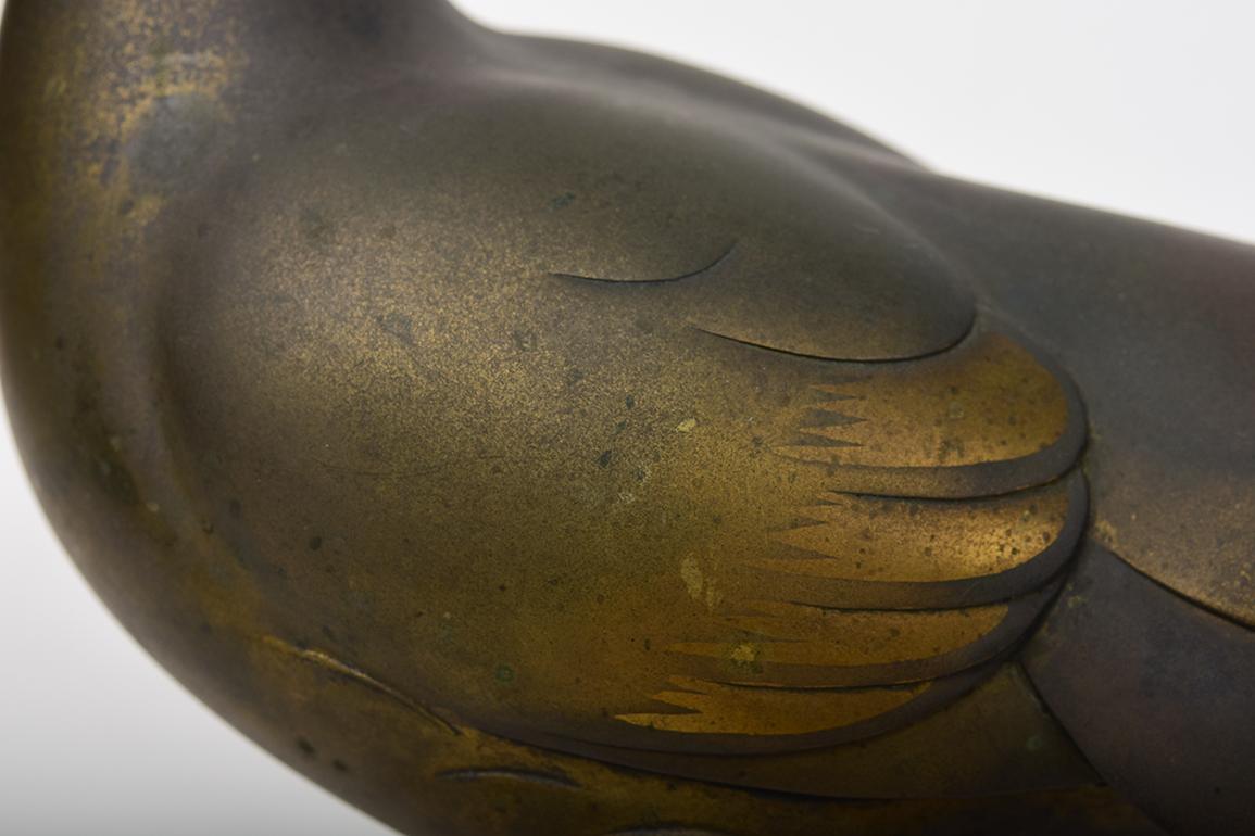 20. Jahrhundert, Showa, Japanischer Bronze-Tierpfau mit Künstlerschild im Angebot 1