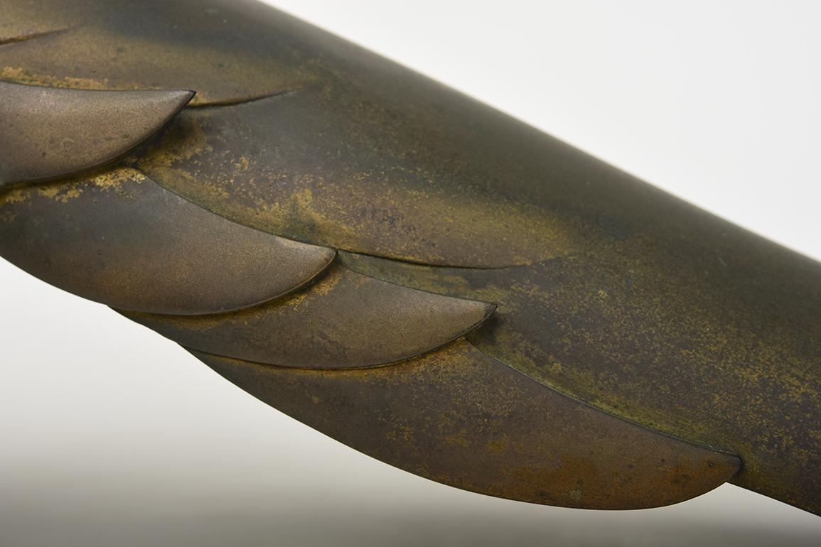 20. Jahrhundert, Showa, Japanischer Bronze-Tierpfau mit Künstlerschild im Angebot 2