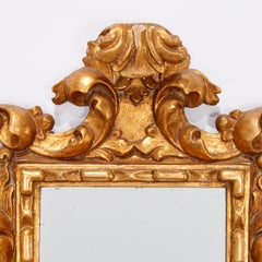 Baroque Style Giltwood Mirror, Spanish, Openwork Scroll Frame, 1940s
