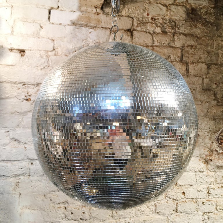20th Century Spinning Mirror Disco Ball with Motor at 1stDibs