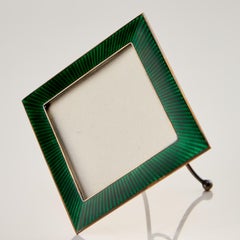 20th C Sterling Silver Guilloche Enamel Photo Frame David Andersen circa 1950-60