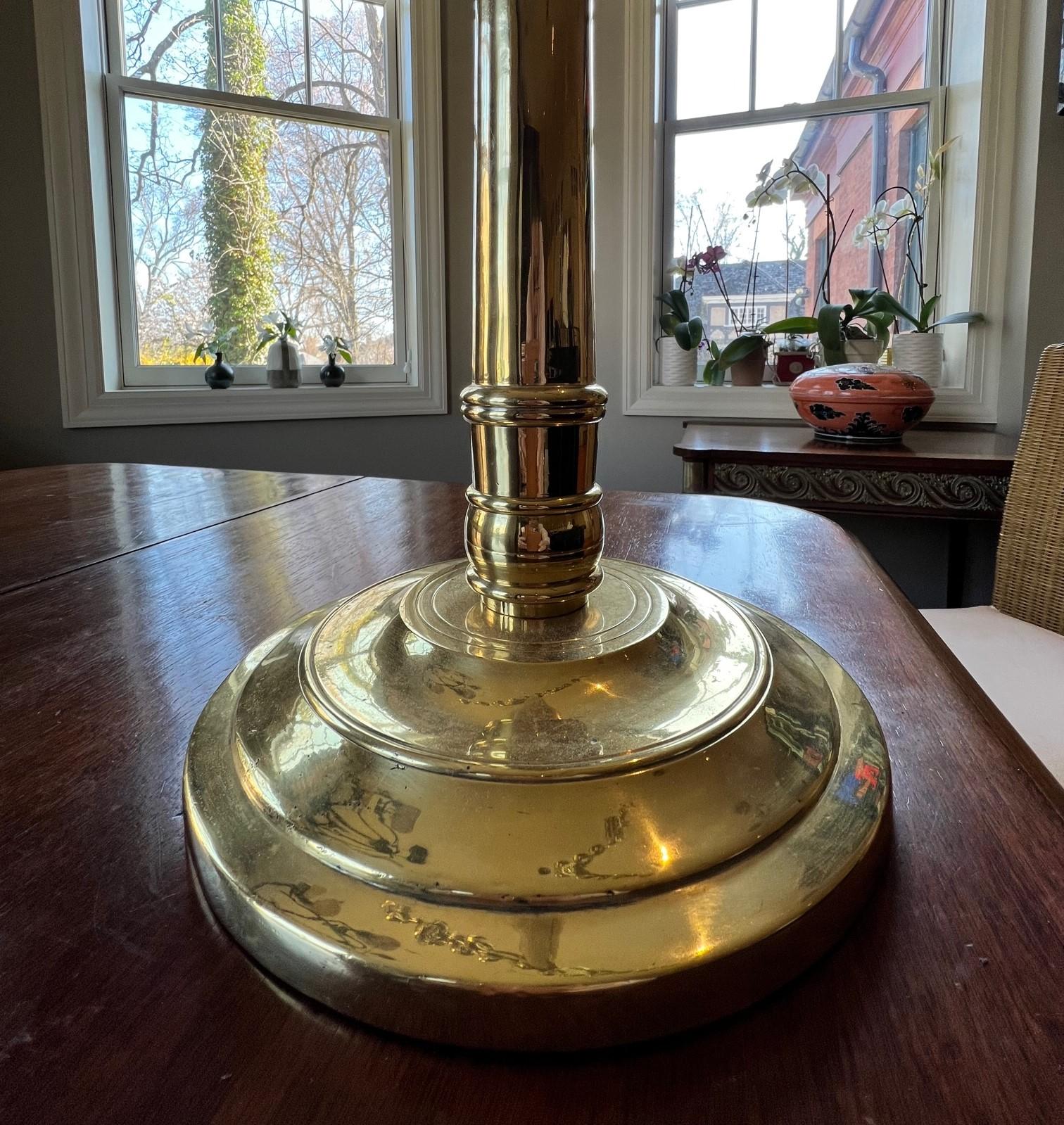 20th Century Tall Brass Eleven-Light Candelabrum in the Style of Paavo Tynell For Sale 3