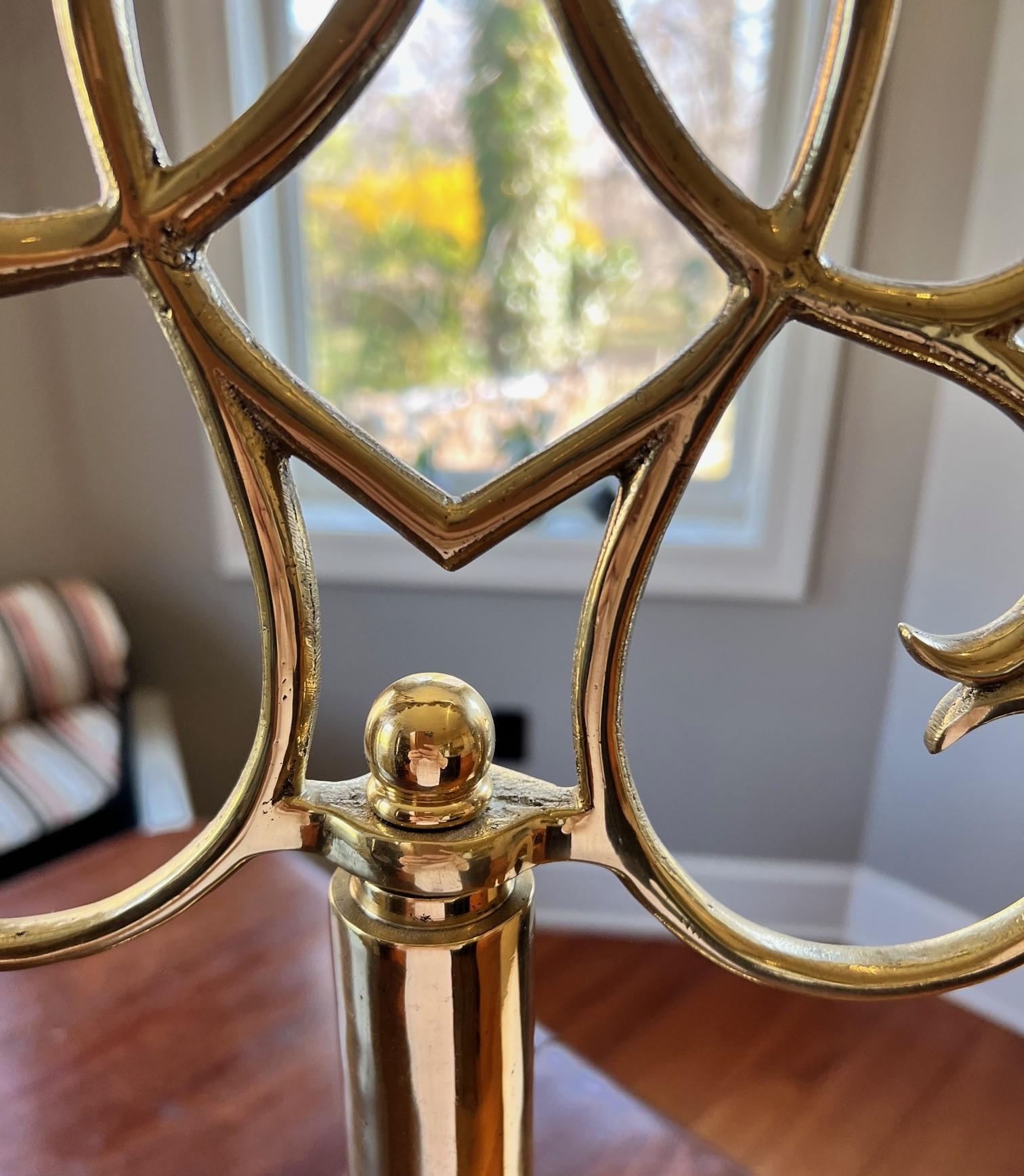 20th Century Tall Brass Eleven-Light Candelabrum in the Style of Paavo Tynell For Sale 1