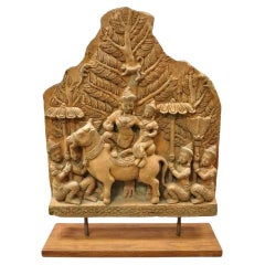 Estatua de terracota tallada a mano de un templo budista tailandés del siglo XX