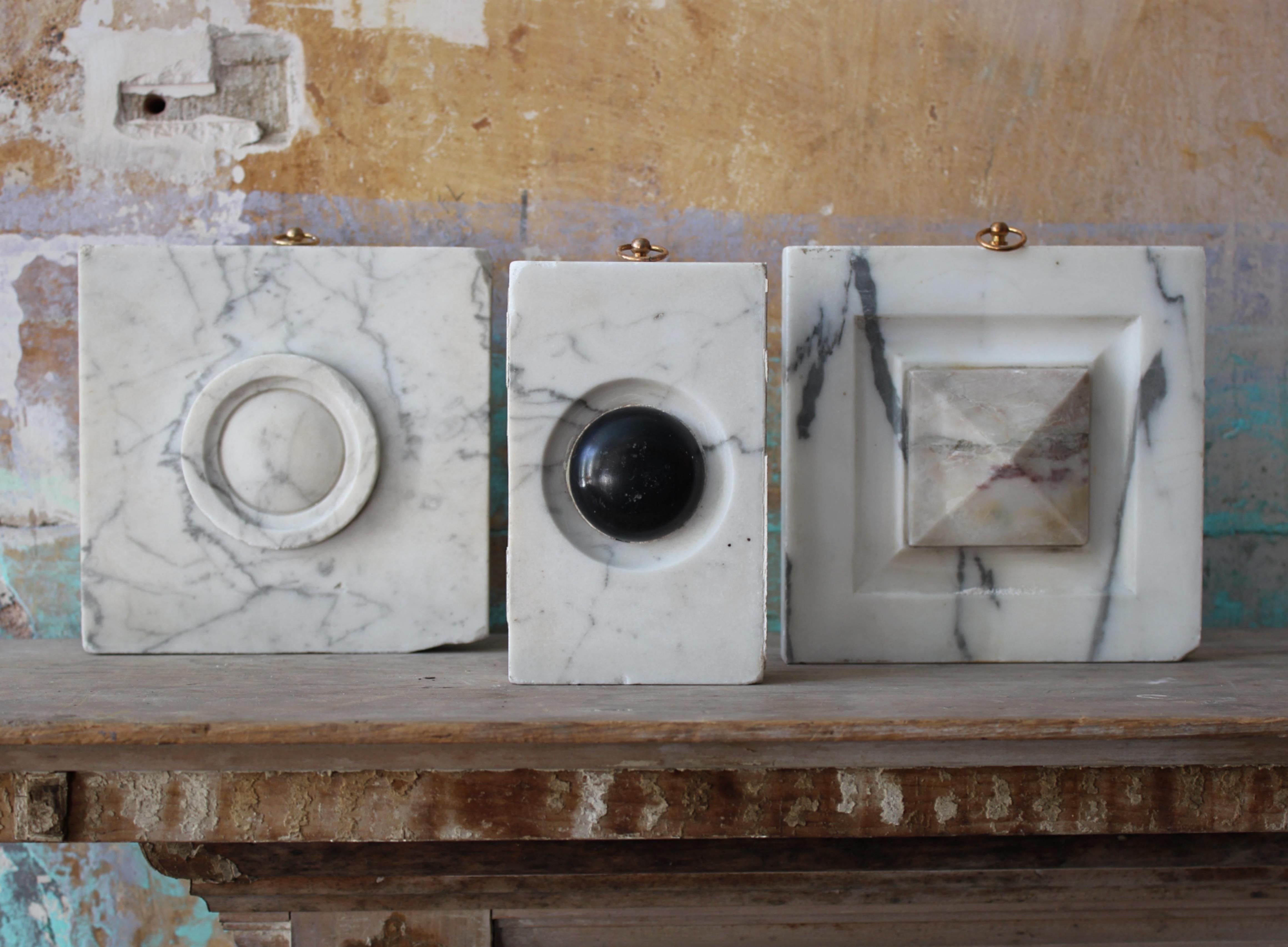 20th Century 20th C Trio Modernist of Carved Marble Decorative Architectural Elements For Sale