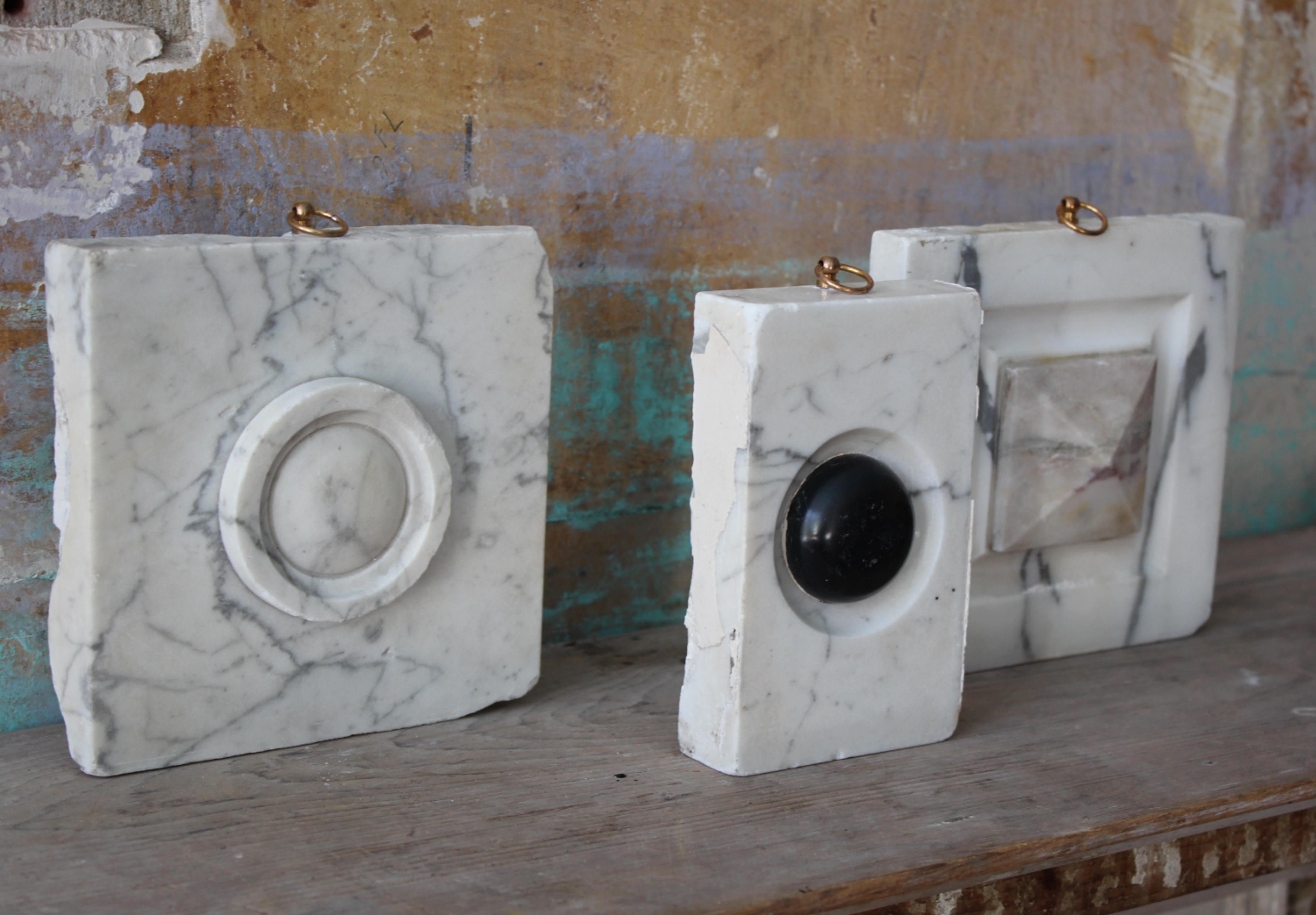 20th C Trio Modernist of Carved Marble Decorative Architectural Elements For Sale 1