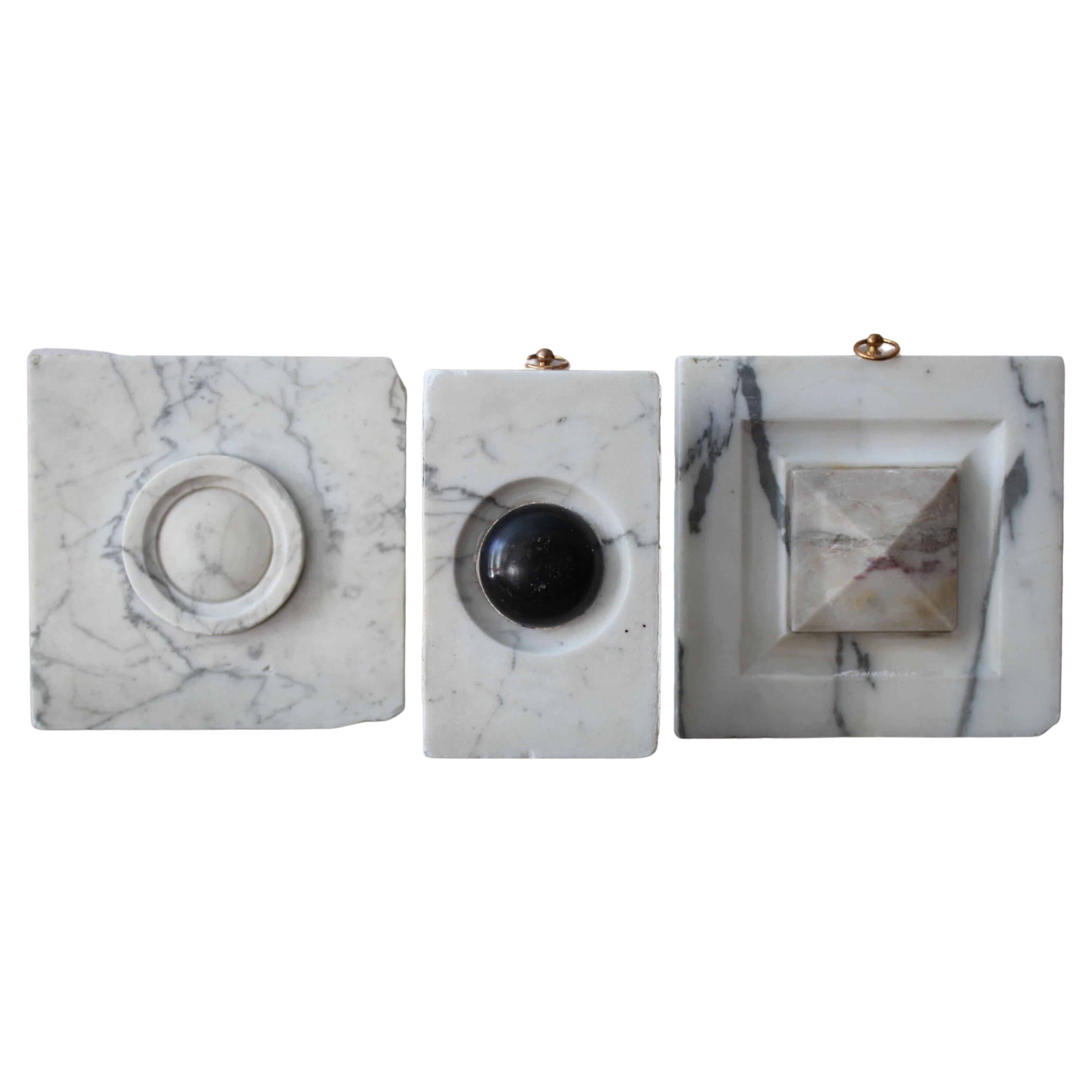 20th C Trio Modernist of Carved Marble Decorative Architectural Elements For Sale