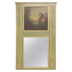 20th C. Trumeau, French Louis XVI Style, Parcel Gilt 
Painted 71" H, Mirror!!