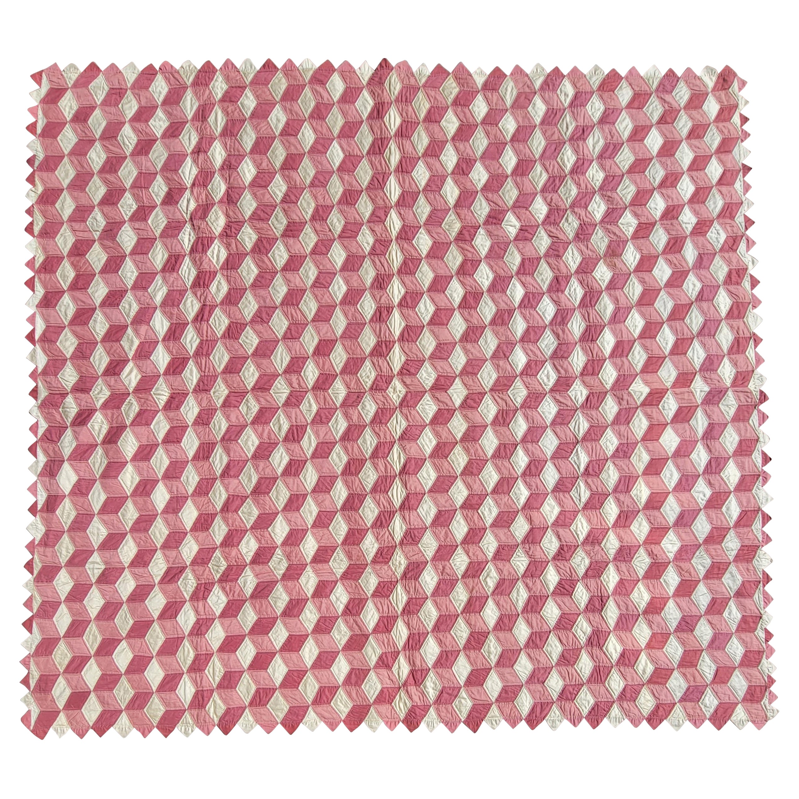 20th C Tumbling Blocks Quilt