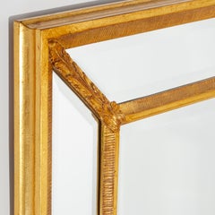 20th C. Venetian Style Paneled Wall Mirror - Foliate and Reeded Giltwood Frame
