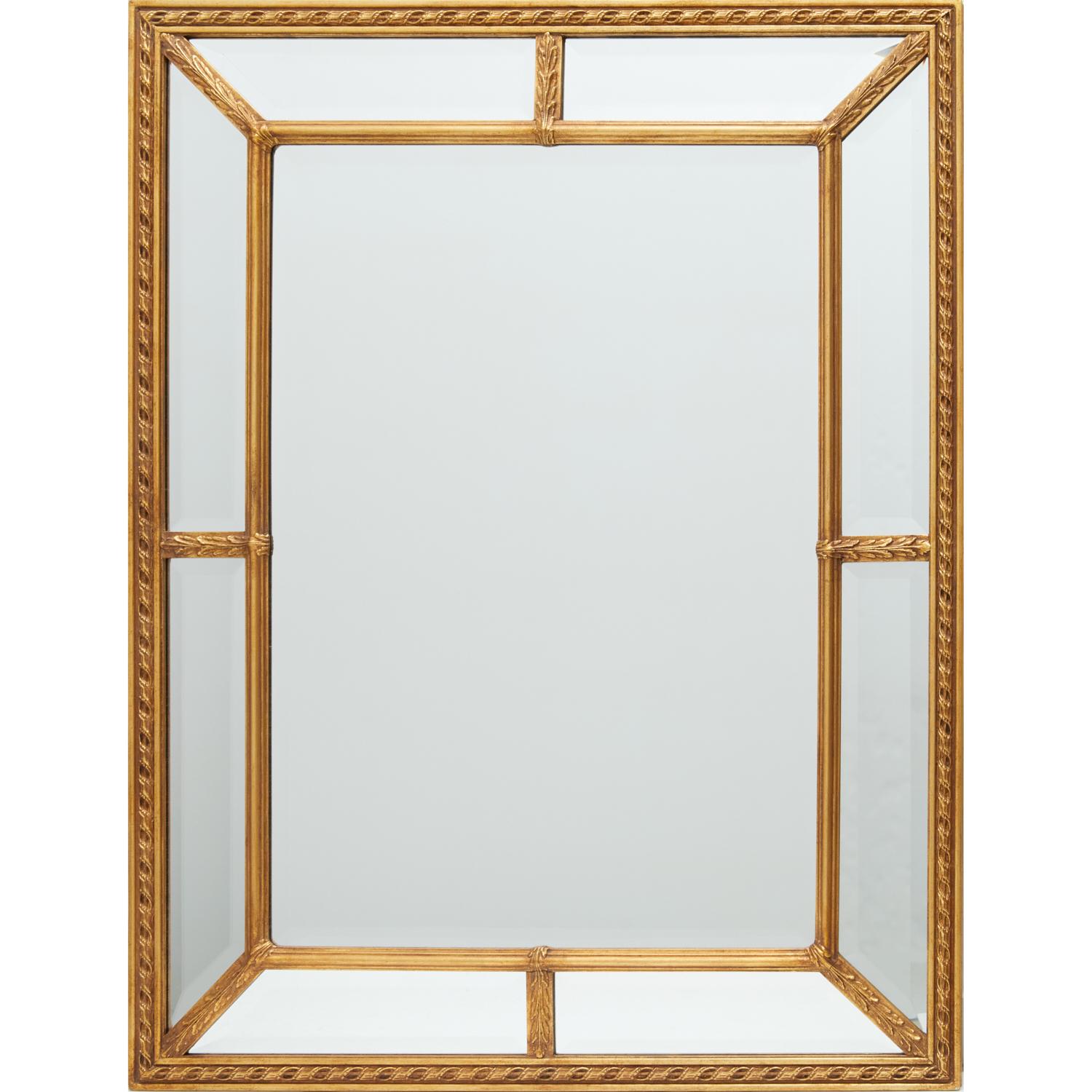 20th Century 20th C. Carvers' Guild Regency Double Rectangle Mirror #1204 Antiqued Gold Leaf For Sale