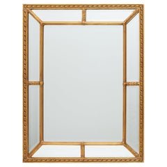 Retro 20th C. Carvers' Guild Regency Double Rectangle Mirror #1204 Antiqued Gold Leaf