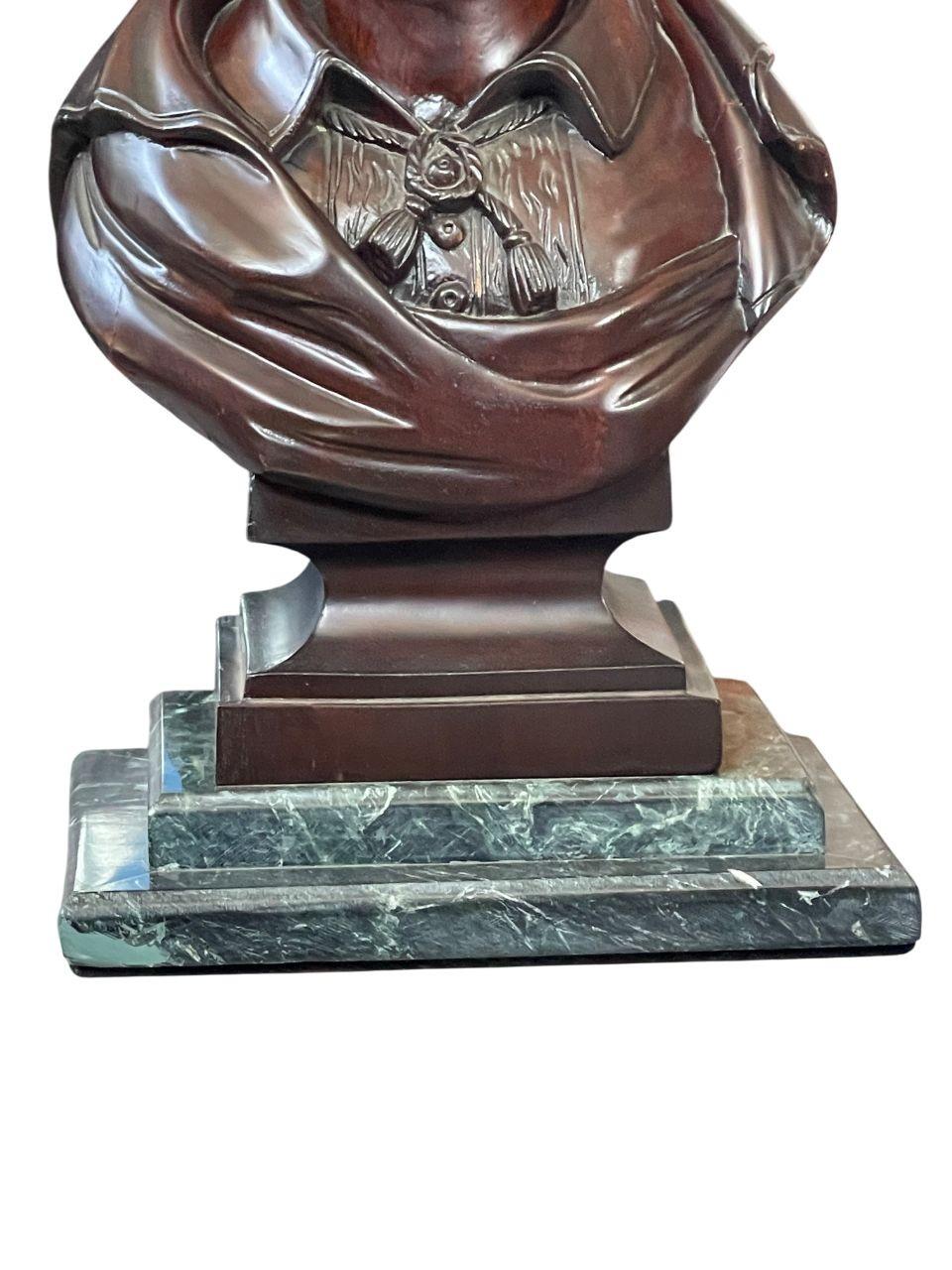 American 20th C. Victorian Mahogany Bust of William Shakespeare, U.S.A. For Sale