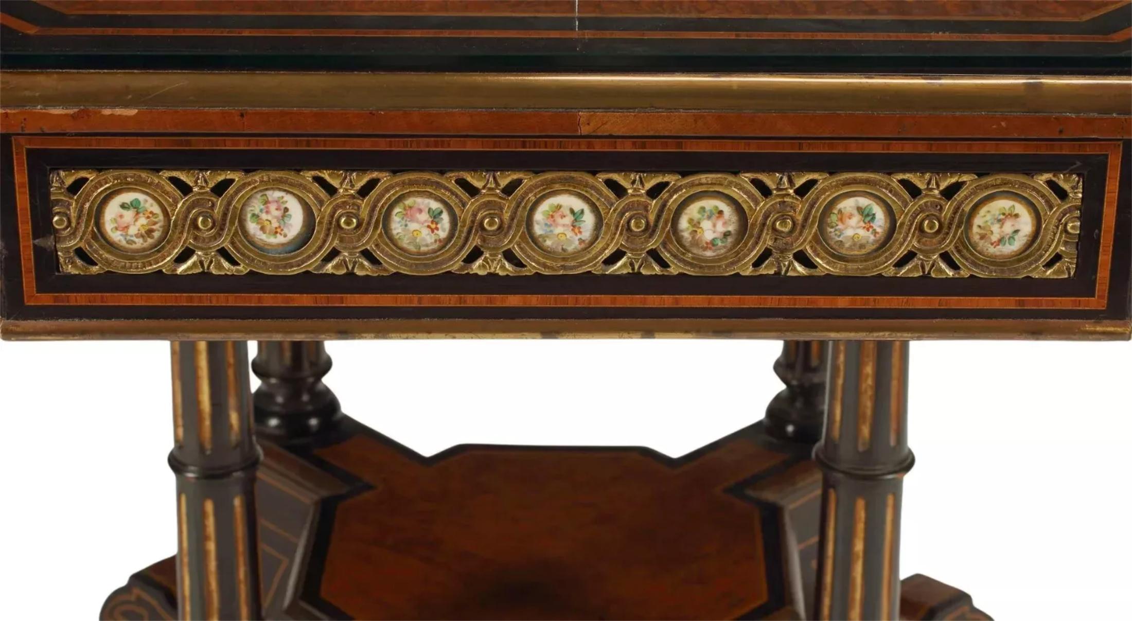 Other 20th C. Vintage / Antique Burlwood & Parcel, Ebonized, Octagonal, Center Table!!