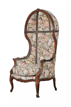 20th C., Vintage French Porters, Wood Frame, Multicolor, Armchairs, Set of Two!