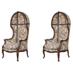 A.I.C., Poltrone francesi d'epoca, struttura in legno, multicolore, set di due!