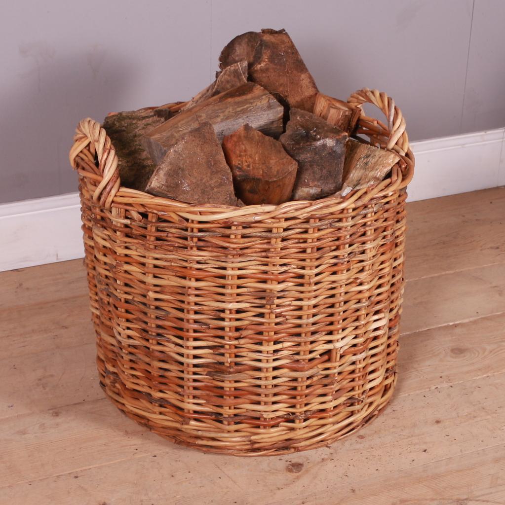 20th C wicker basket. Perfect for storing logs. 1950.

Ref: C

Dimensions
23 inches (58 cms) High
25.5 inches (65 cms) Diameter.

 