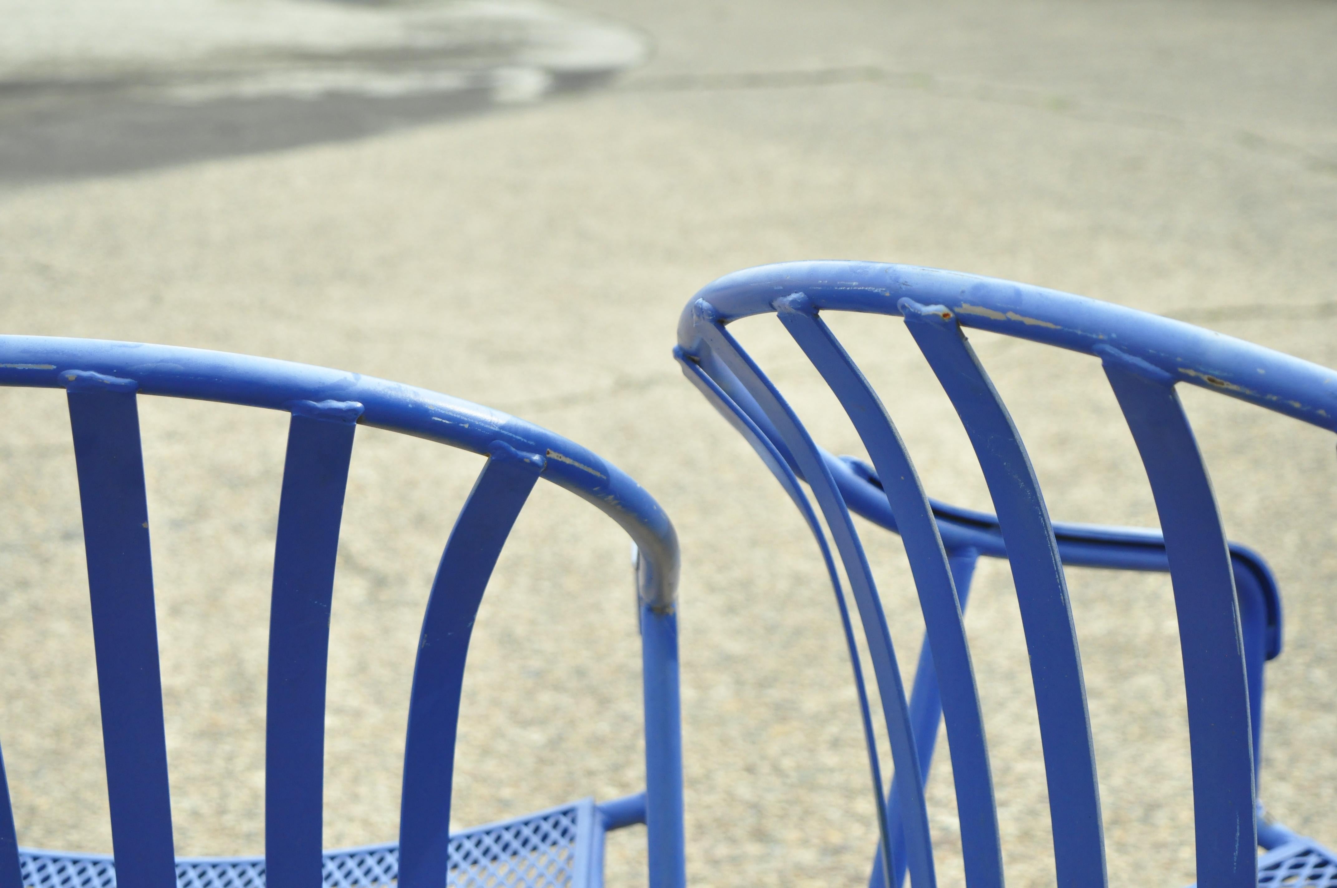 Woodard Valencia Barrel Back Iron Outdoor Bouncer Spring Chairs, a Pair 1