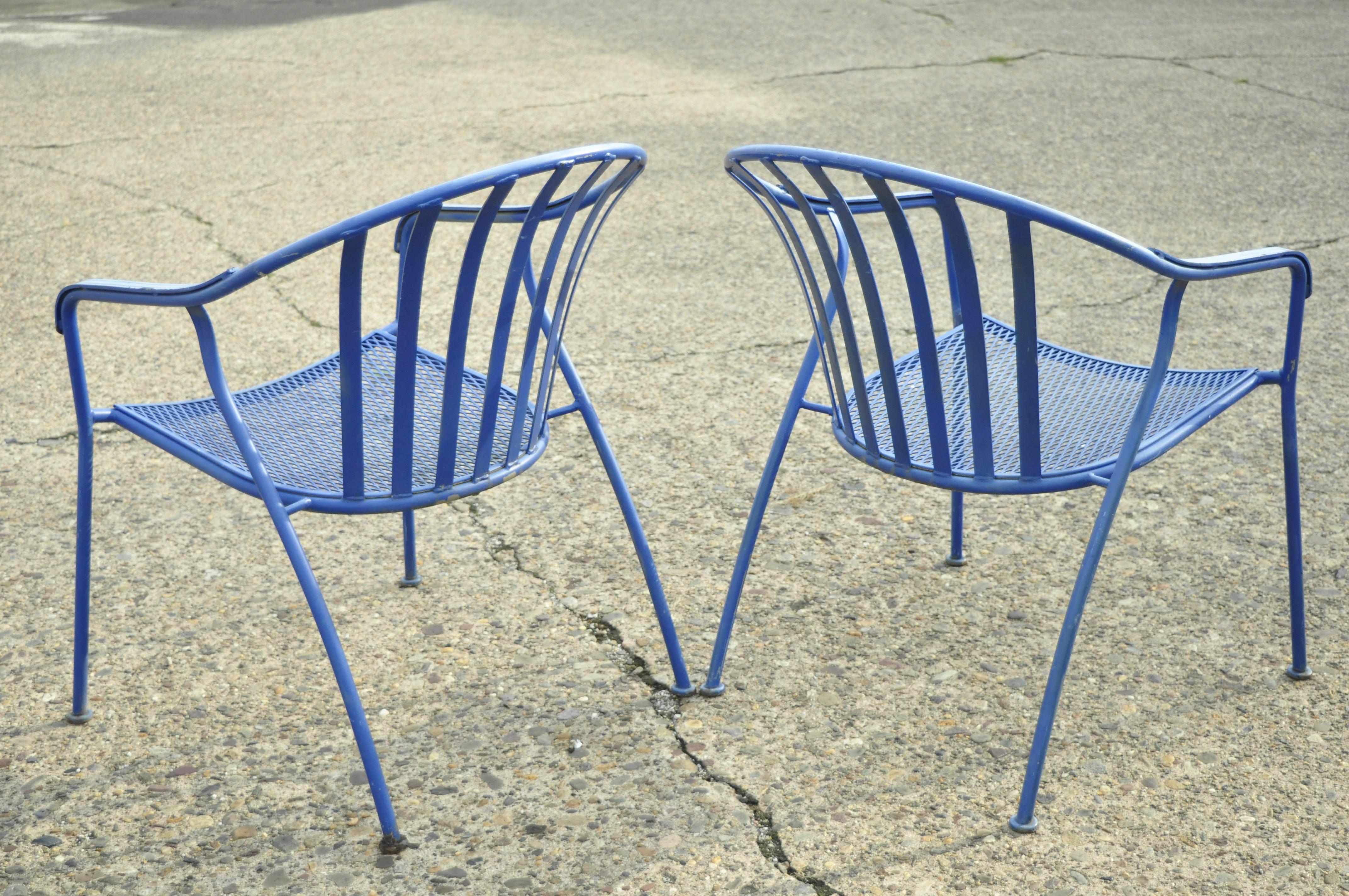 Woodard Valencia Barrel Back Stacking Iron Outdoor Patio Chairs, a Pair 3