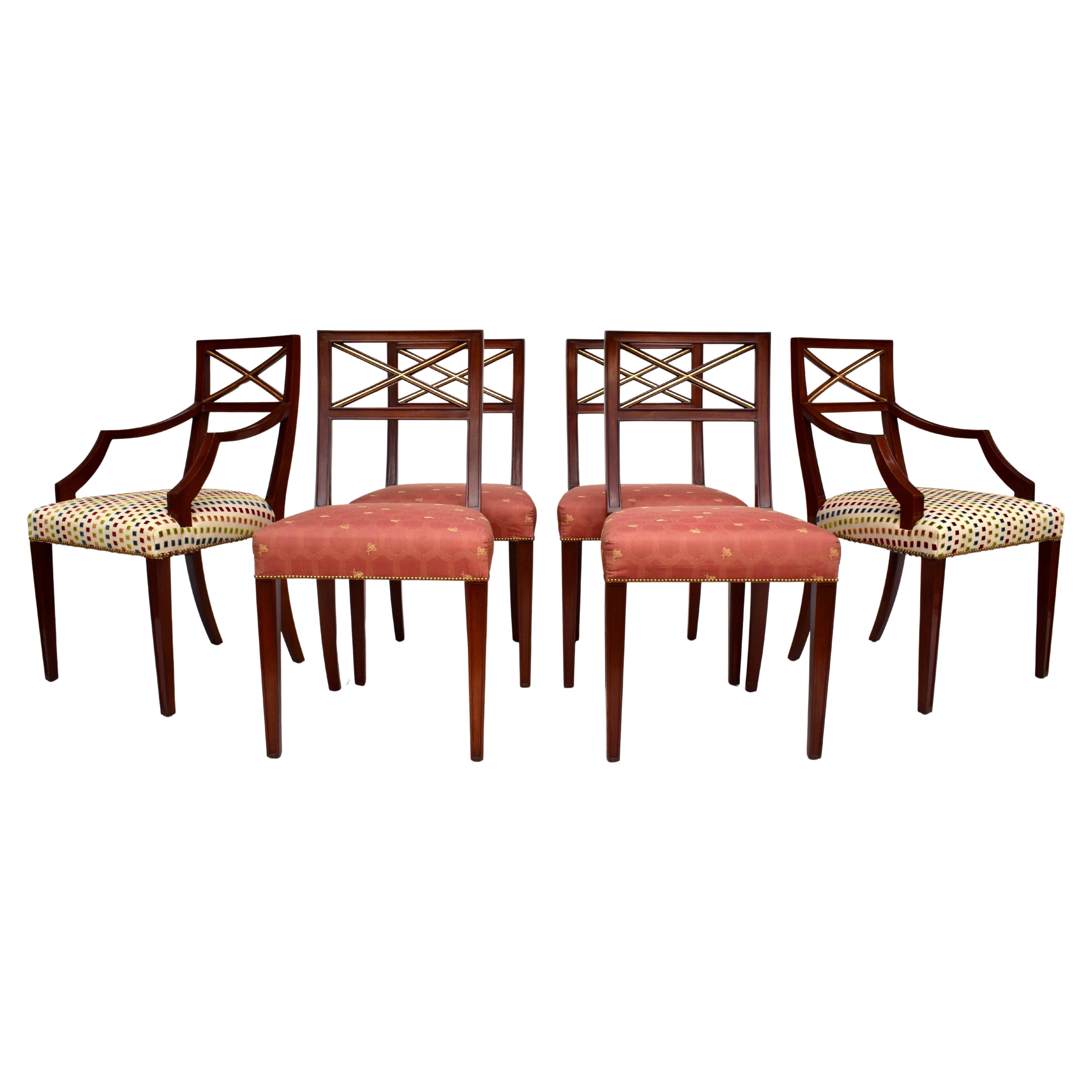 Sillas de comedor con respaldo en X de la Regencia del siglo XX