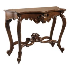 20th Carved Mahogany Baroque Style Console Table