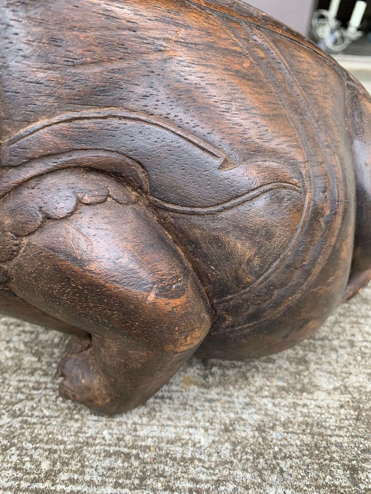 20th Century Carved Wood Frog Box 3