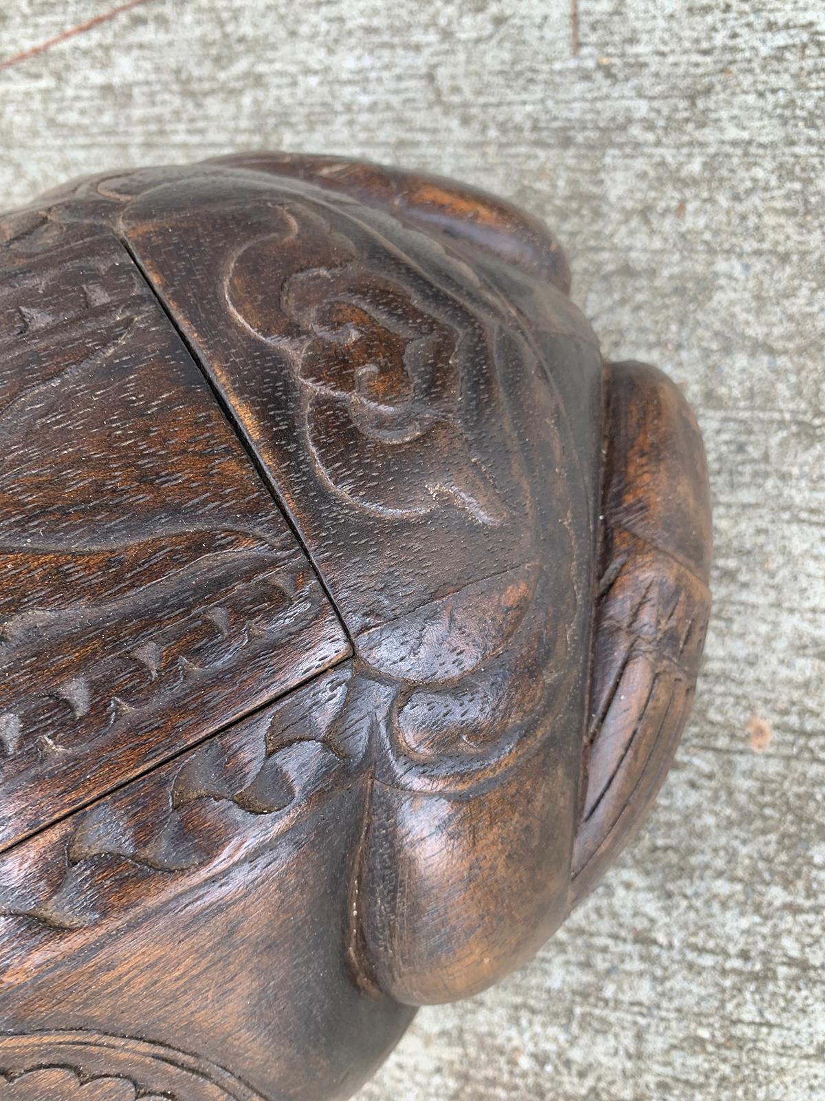 20th Century Carved Wood Frog Box 5