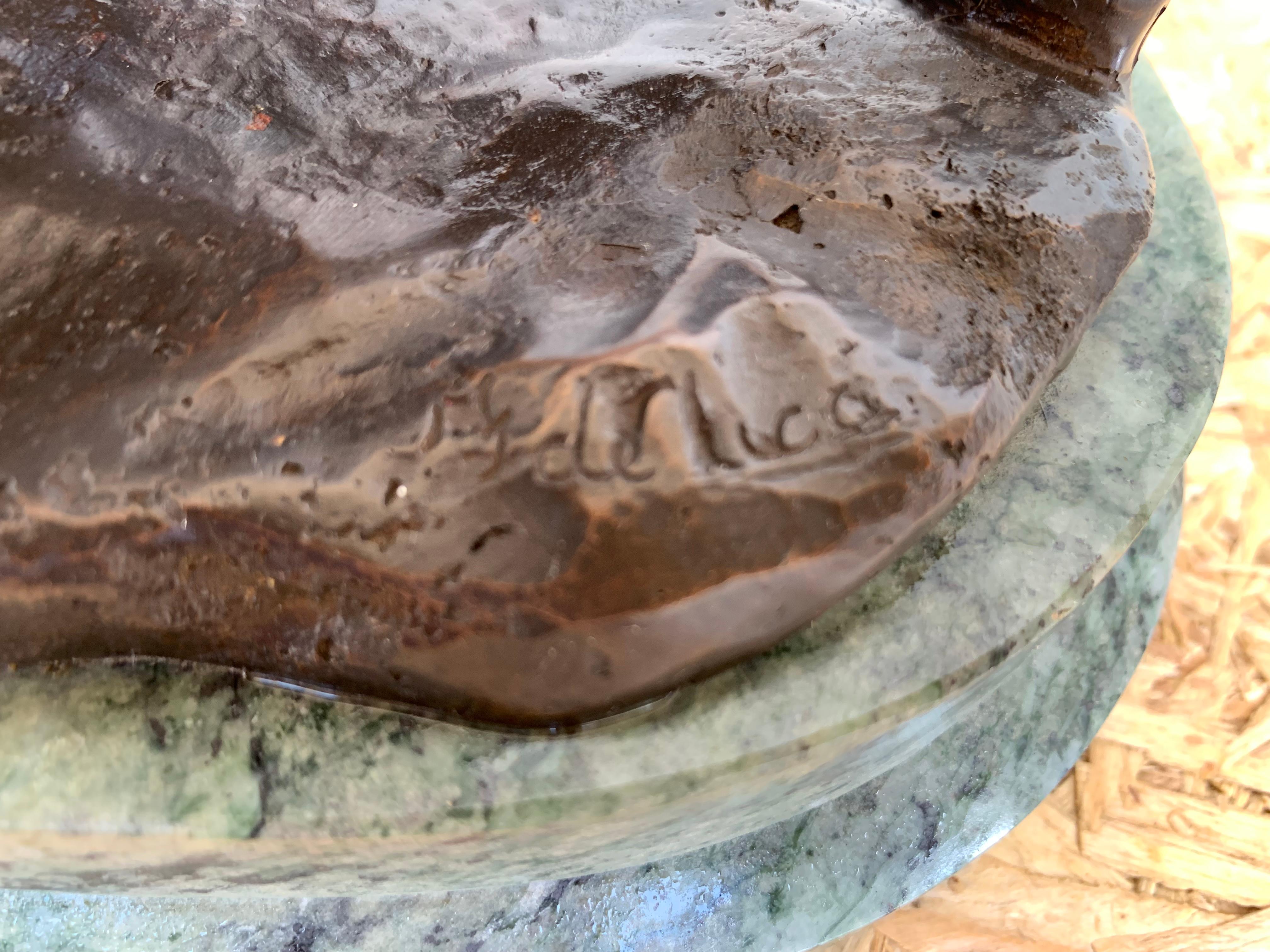 Statua in bronzo fuso del 19° secolo di un angelo cherubino firmata da Ferdinando de Luca, Italia in vendita 6