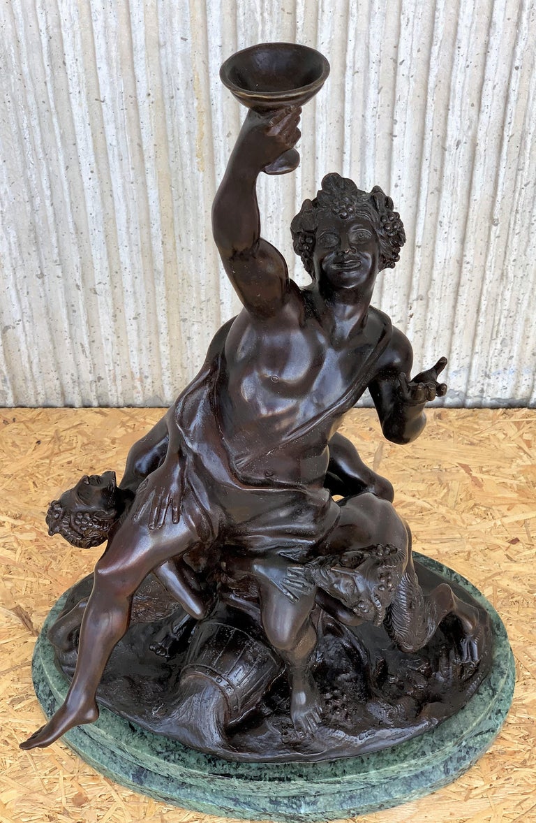 19th Cast Bronze Statue of a Cherub Angel Signed by Ferdinando de Luca