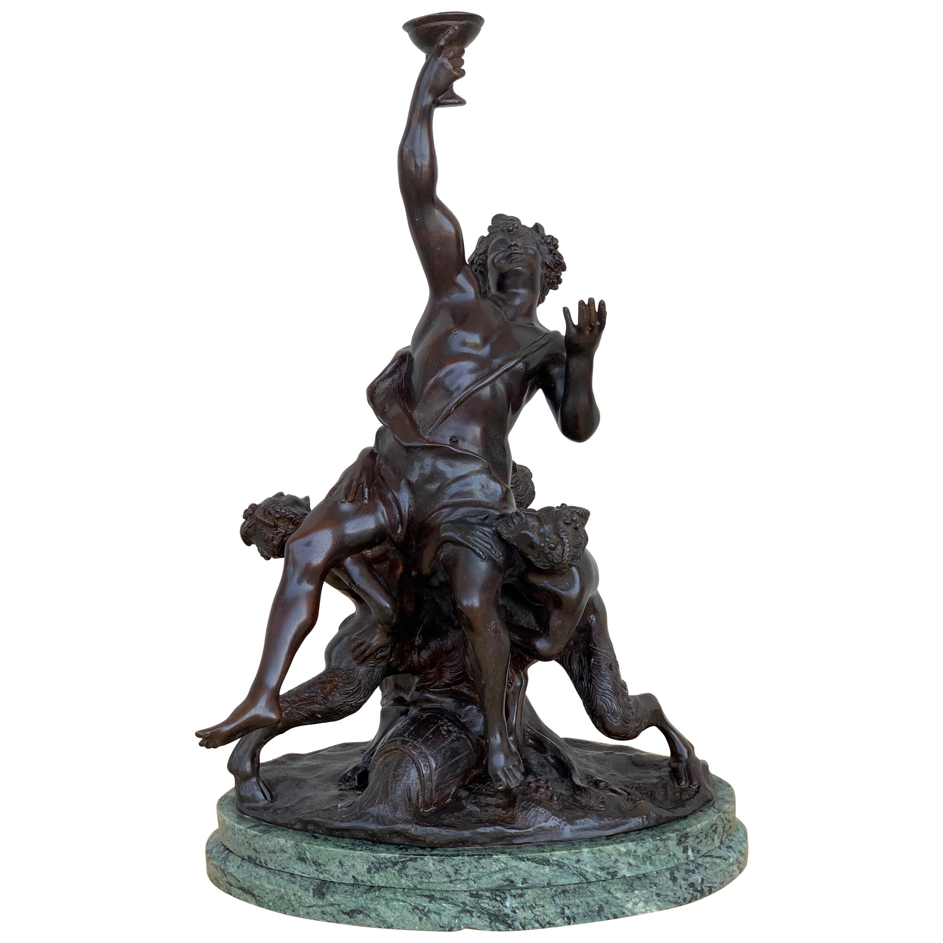 19th Cast Bronze Statue of a Cherub Angel Signed by Ferdinando de Luca, Italy