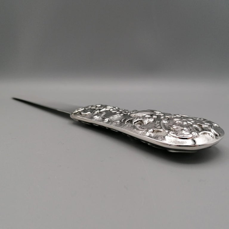 Late 20th Century 20th Cebtury Italian Big Sterling Silver Letter Opener For Sale