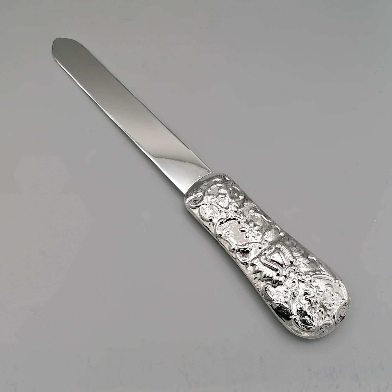 20th Cebtury Italian Big Sterling Silver Letter Opener For Sale 1