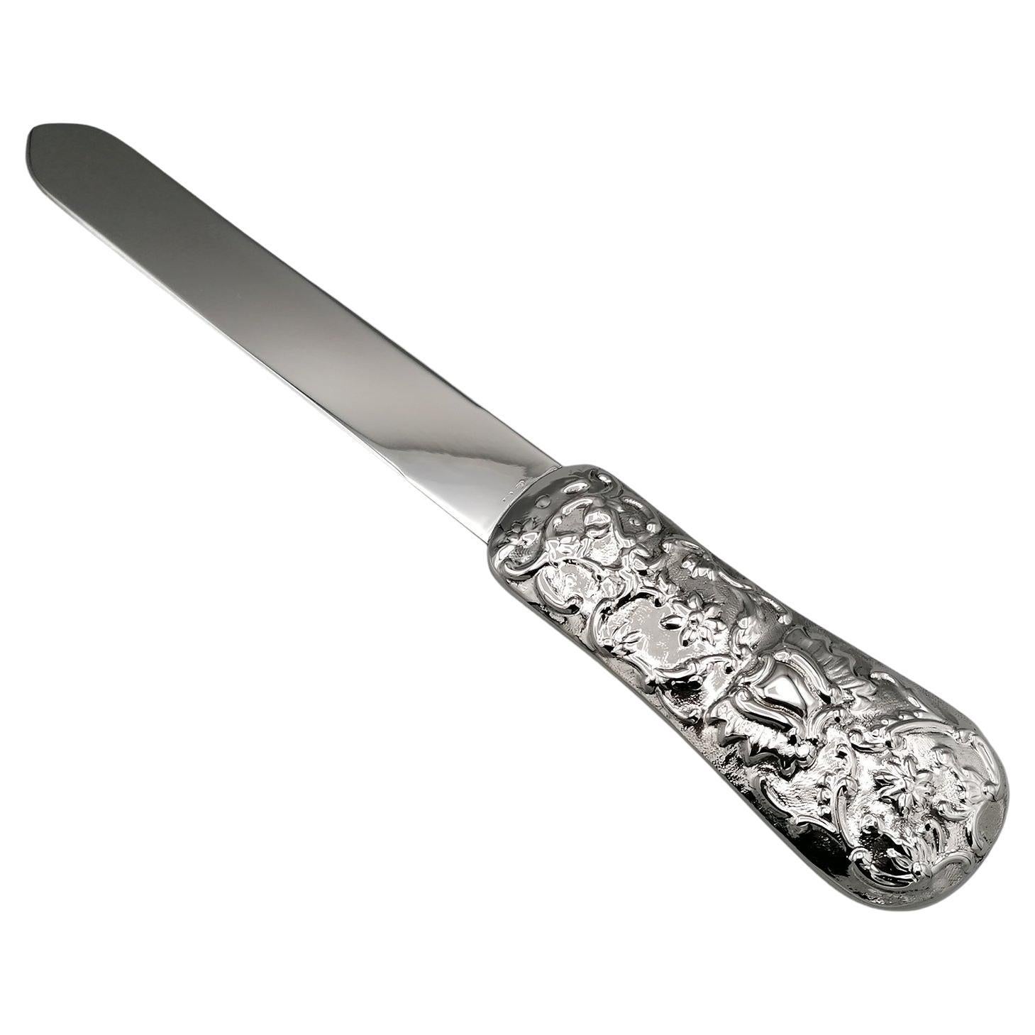 20th Cebtury Italian Big Sterling Silver Letter Opener For Sale