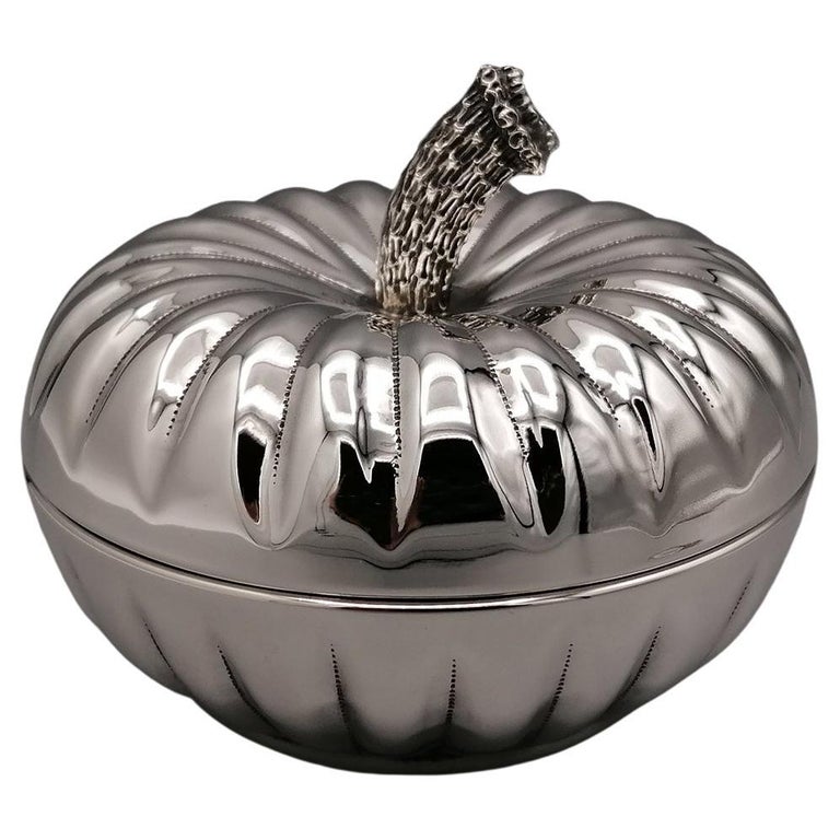 Currier and Roby Sterling Silver Round Stamp Dispenser Box with Monogram  For Sale at 1stDibs